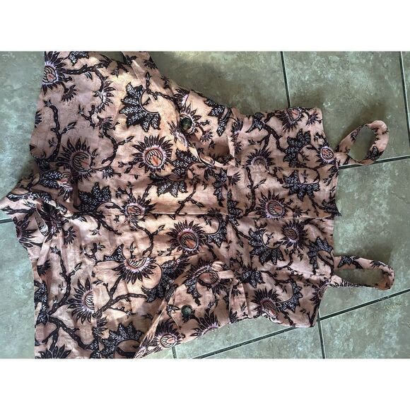 A.L.C. 14 Linen Printed Romper Belted - Picture 6 of 10